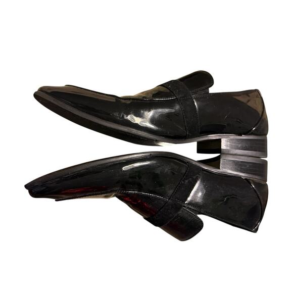 Faranzi Mens Black Patent Leather Loafer Slip-On Tuxedo Dress Shoe Size 12 - Picture 7 of 10